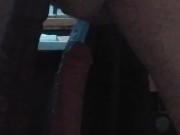 Double stuff my ass with two 9 inch dildos