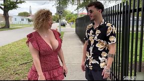 cougar Sara Jay's deepthroat and big tit show