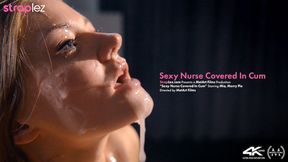 Hot nurse's sexy strapless dildo ride