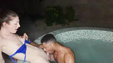 Petite Brunette Trans Girl Ava Holt Fucked Deep In Jacuzzi