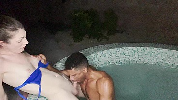 Petite Brunette Trans Girl Ava Holt Fucked Deep In Jacuzzi