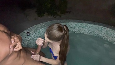 Petite Brunette Trans Girl Ava Holt Fucked Deep In Jacuzzi