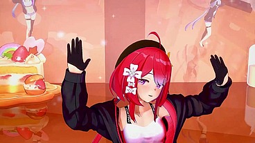 Honkai Impact Griseo Undress Dance Hentai Song Melancholic Sport Top Small Tits Girl MMD 3D Red Hair