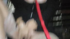 Cheating wife caught jacking off outside