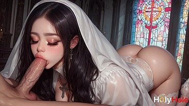 I came all over that lustful nun! She took all the cum inside her and she loved it.[AI]