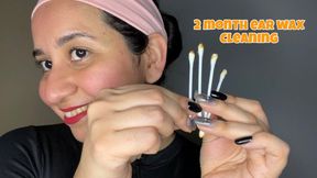 Cleaning my big extremely waxy ears after 2 months: ear wax on cotton swabs