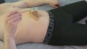 Eating Cake off My Belly then Cleaning Up