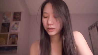 Cute Asian girl gives raw ASMR directions while dripping cum