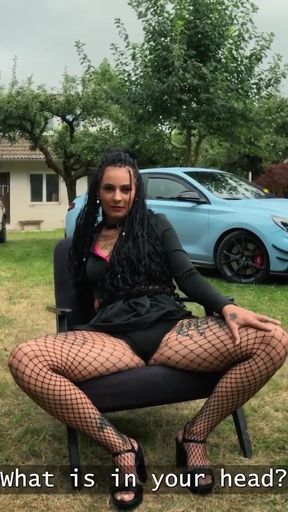 VIP4K.  Babe with pierced nipples and tattoos fucks in the woods   Clip 2