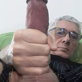 A man jerking off his monster 9 foot long cock. Uncut and also jerking off his big huge fat thick cock.