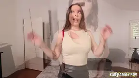 Amateur stepson finally gets a taste of Bianca Burke's juicy shaved pussy