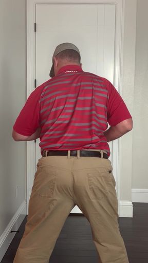 Just a Daddy in Khakis and Hat showing his stuff