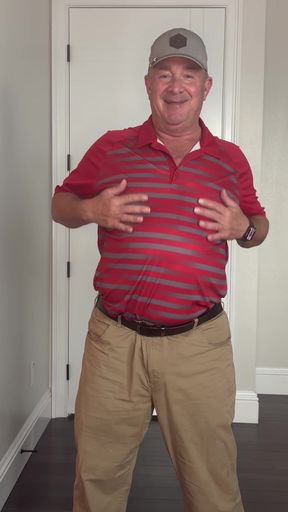 Just a Daddy in Khakis and Hat showing his stuff