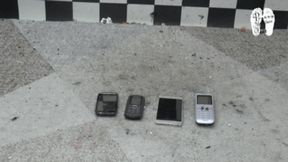 Phones under Christins metal Heels