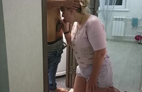 Watch this chubby amateur MILF get pounded by a young stud's hard cock in doggystyle!