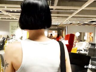 Ersties - Hot Delfine Does Nasty Things Inside the Store