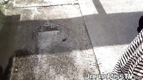 Redhead Japanese cutie outdoors solo pussy&#x1F32E;&#xFE0F; play and urination