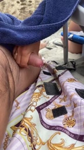 jerking off on the nude beach. Almost get caught.