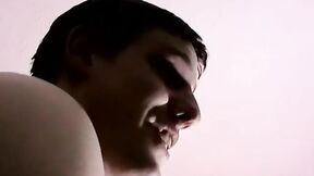 Lustful amateur dude jerks his heavy prick & receives a head