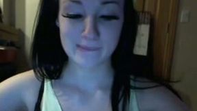 Cute webcam brunette girlie posed on webcam just a bit