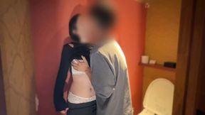 Japanese wife takes a BBC while hubby watches