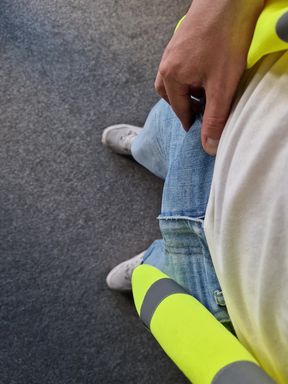 High-vis worker on a break