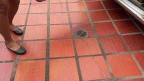 Dalilah and Barbara turn off the car by stalling it from the muffler. custom