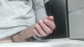 Huge Cock Unloads Cumshot After 1 Week, Plays with Thick Cum