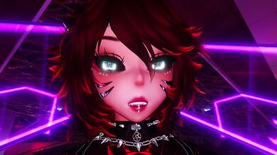 Goth Latina Teases Big Tits At VRChat Party