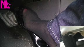 Revving with Exhaust Shot in Black Ballet Flats