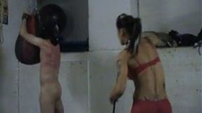 Dominant whorable bitch in thongs is ready for some evil whipping on cam