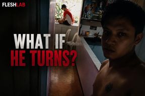 WHAT IF HE TURNS: Filipino Twink Jerks Off With Roommate Feet Away, Cums Hard