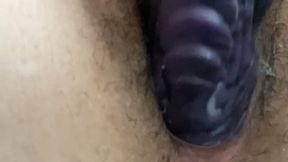 Pussy Stretching with a huge thick bad dragon dildo