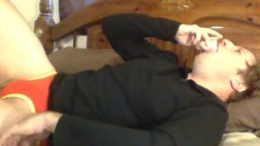 straight dude solo dildo play on webcam