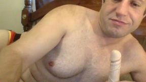 straight dude solo dildo play on webcam