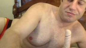 straight dude solo dildo play on webcam