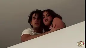Hot brunettes share guy in steamy threesome
