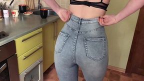 Blowjob in the Kitchen: Housewife Gets Covered in Cum!