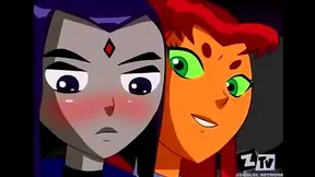 Starfire Raven Succumb to Lust in Fiery Hentai Tryst