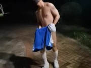 After dinner, I ran naked in the park in my school uniform and invited passers-by to help shoot