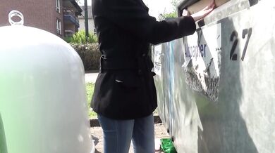 She Pisses Like a Dog Right on The Street Huge Tits Out