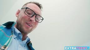 ”I burst a lot of my sexy jizz inside teeny tiny Luna Luxes narrow vagina”