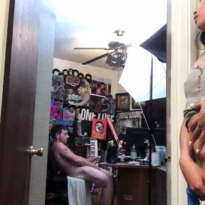 Stepsister Catches Her Brother Modeling On Webcam