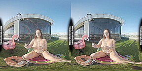 Vanessa Klein Jilling With Some Big Dildos For Deep Penetration Rooftop Bubble Sunbathing