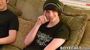 Young Men Kiss Before Performing Sloppy Oral And Handy Time