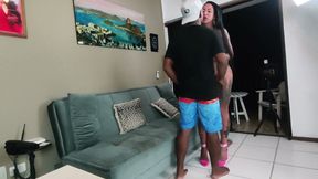 She Got Hot and Ran to the Bathroom. the Moment She Saw the Size of My Dick, That's When I Fucked Her Ass and Came Inside.
