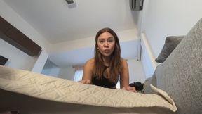 Angry Girl Takes It Out on the Pillow