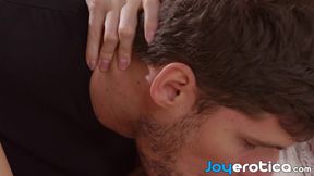 Sensual couple in love has sex during romantic evening