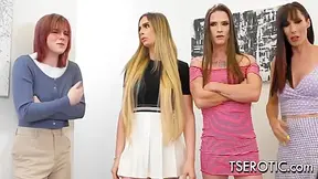 Ella Hollywood, Melanie Brooks And Cherry Mavrik In Ts Girl Gets Gangbanged By Trans Girls