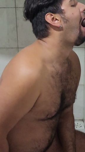 Trying the first dildo I got from a client - deep gagging &amp; drooling mess   Clip 2